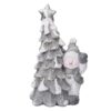 Albero resina led con pupazzo di neve bianco cm 26x17,5h44