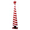 Albero metallo con striscie bianche rosso cm 14x9h67,5