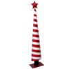 Albero metallo con striscie bianche rosso cm 14x9h67,5