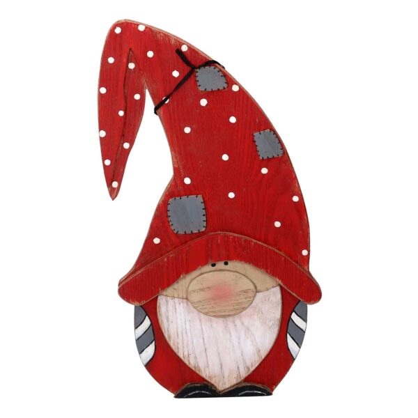 Gnomo legno ragazzo rosso cm23,5x7,5h41,5