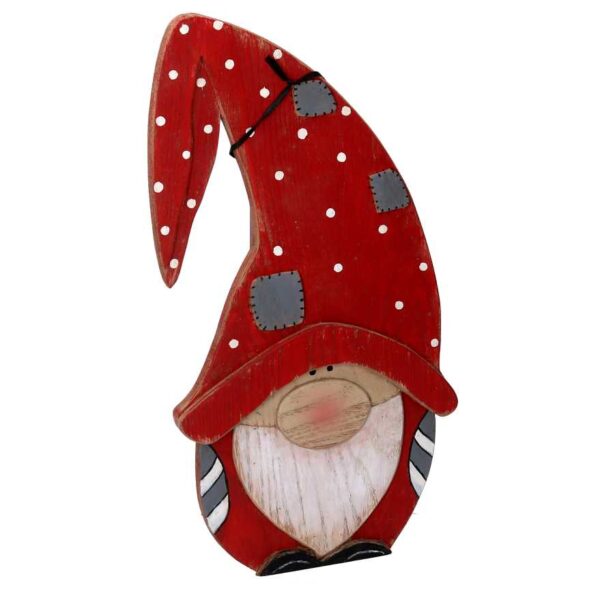 Gnomo legno ragazzo rosso cm23,5x7,5h41,5