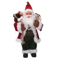 Babbo natale tessuto verde e rosso cmh45