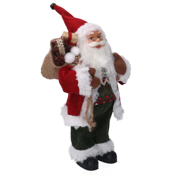 Babbo natale tessuto verde e rosso cmh45