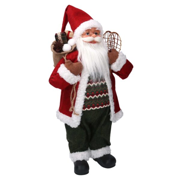 Babbo natale tessuto verde e rosso cmh80