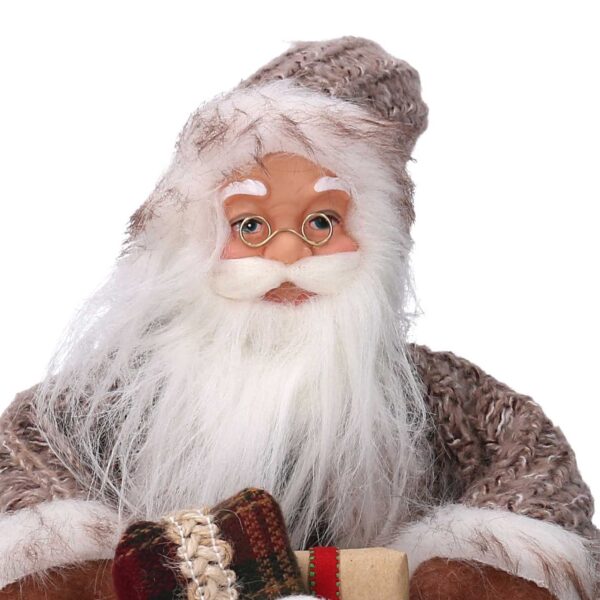Babbo natale tessuto con slitta marronecmh30