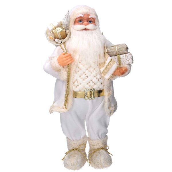 Babbo natale tessuto bianco e oro cmh80