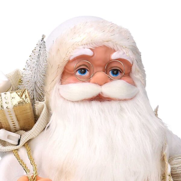 Babbo natale tessuto bianco e oro cmh80