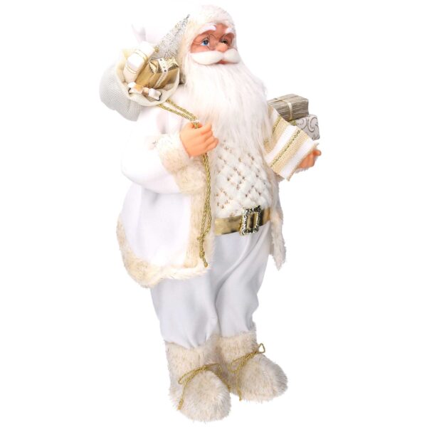 Babbo natale tessuto bianco e oro cmh80