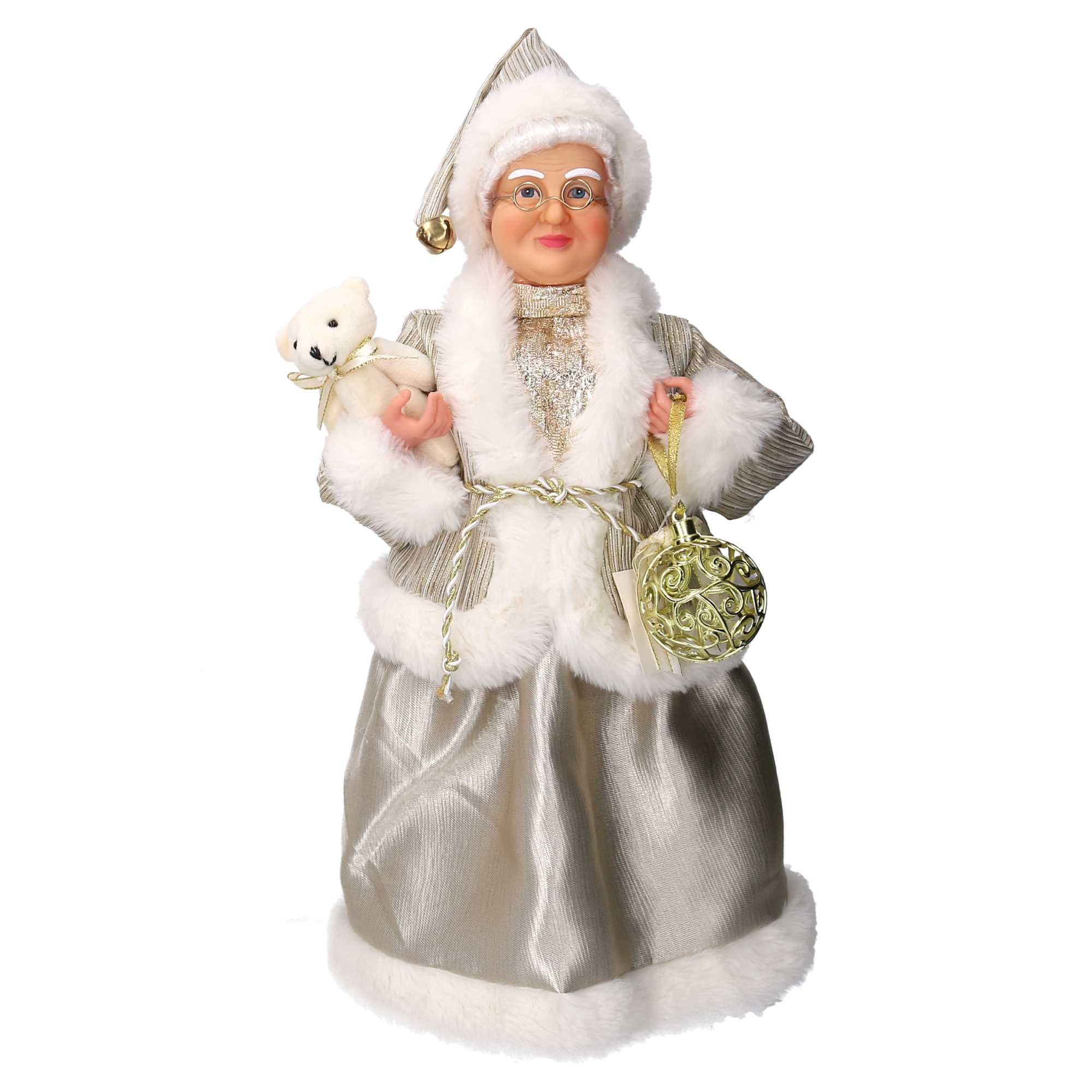 Babbo natale tessuto signora oro cmh45