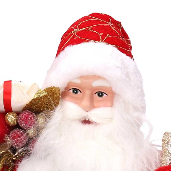 Babbo natale tessuto rosso e oro con regali cmh45