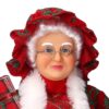 Babbo natale tessuto signora damascato rosso cm0h45