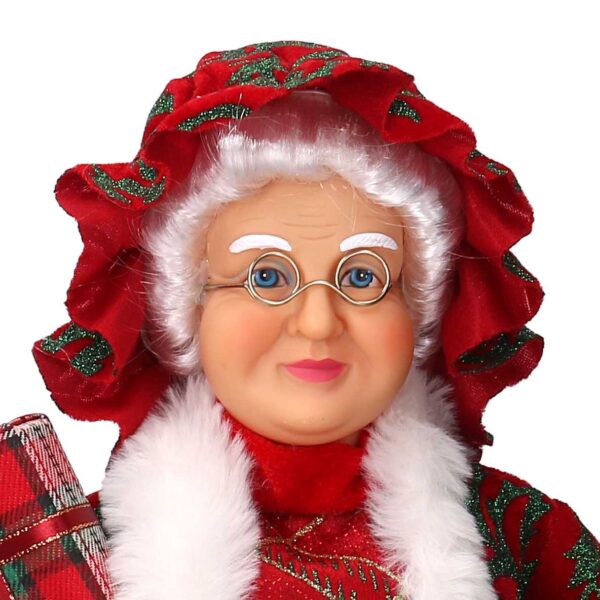 Babbo natale tessuto signora damascato rosso cm0h45
