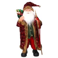 Babbo natale tessuto paillettes rosso cmh80