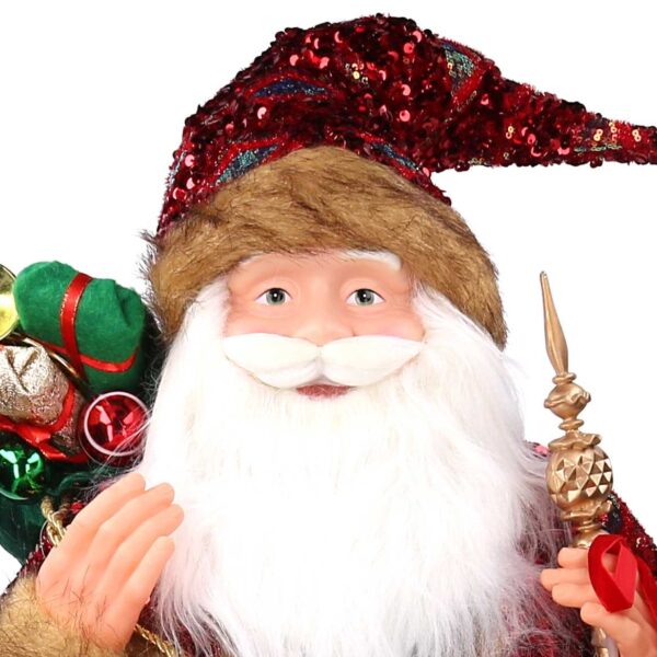 Babbo natale tessuto paillettes rosso cmh80
