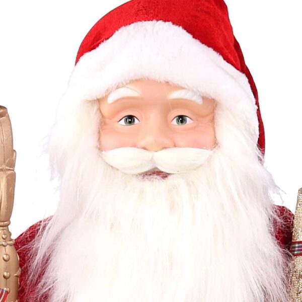 Babbo natale tessuto rosso con bastone cmh80