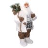 Babbo natale tessuto con led bianco e marrone cmh60