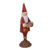 Babbo natale resina portacandele rosso cm 11x15h37,5