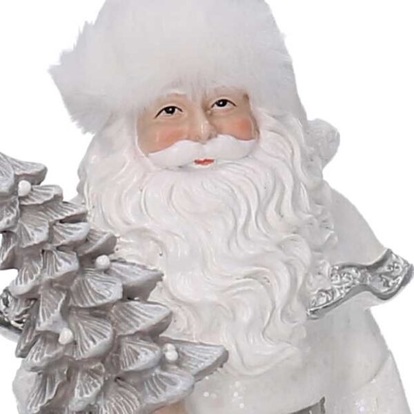 Babbo natale resina bianco cm 14x12h23