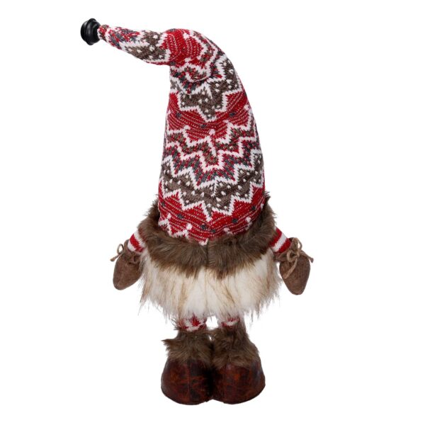 Gnomo tessuto rosso con gambe telescopiche cm 21x17h74/89