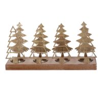 Portacandele metallo 4 posti alberi orocm15x8h30