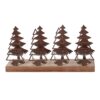Portacandele metallo 4 posti alberi bronzo cm15x8h30