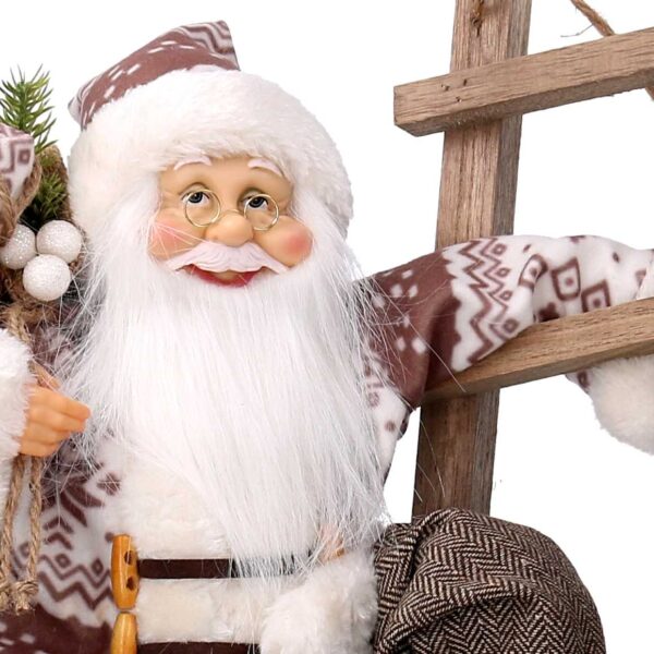 Babbo natale tessuto bianco su scala cmh45