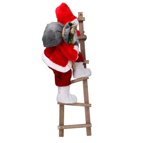 Babbo natale tessuto rosso su scala cmh45