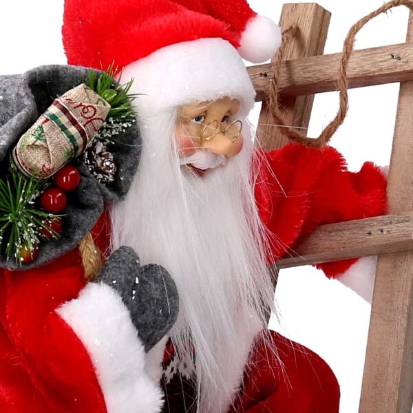 Babbo natale tessuto rosso su scala cmh45