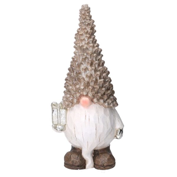 Gnomo resina grigio con led cm 21,5x16,5h47