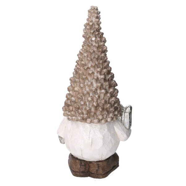 Gnomo resina grigio con led cm 21,5x16,5h47