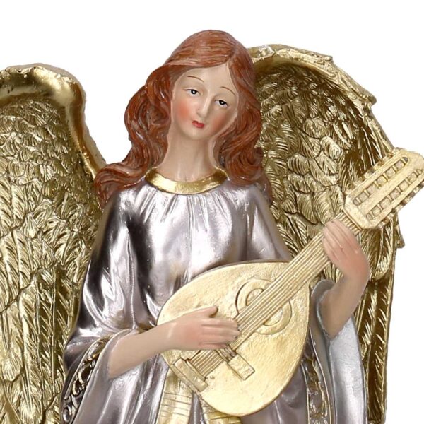 Angelo resina con chitarra oro cm 18,2x16,4h37,8