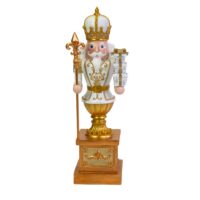 Soldatino resina con regali bianco e oro cm43x36,5h124,5