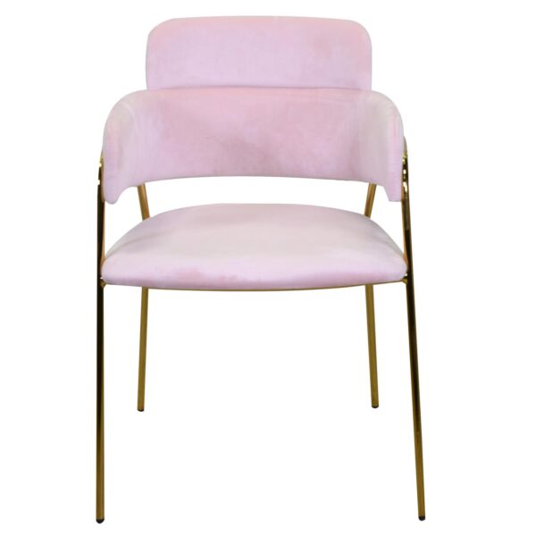 Poltrona velluto Hannover rosa cm52x52h46/67/79