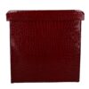 Puff ecopelle rosso quadro pieghevole cm30x30h30