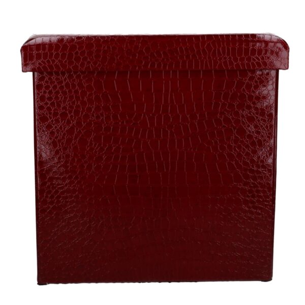 Puff ecopelle rosso quadro pieghevole cm30x30h30