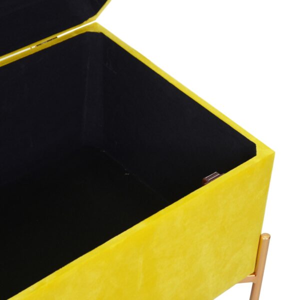 Panca contenitore velluto giallo cm78x40h45