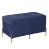 Panca contenitore velluto blu cm78x40h45