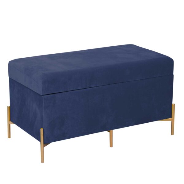 Panca contenitore velluto blu cm78x40h45