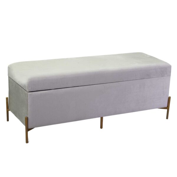 Panca contenitore velluto grigio chiarocm115x40h45