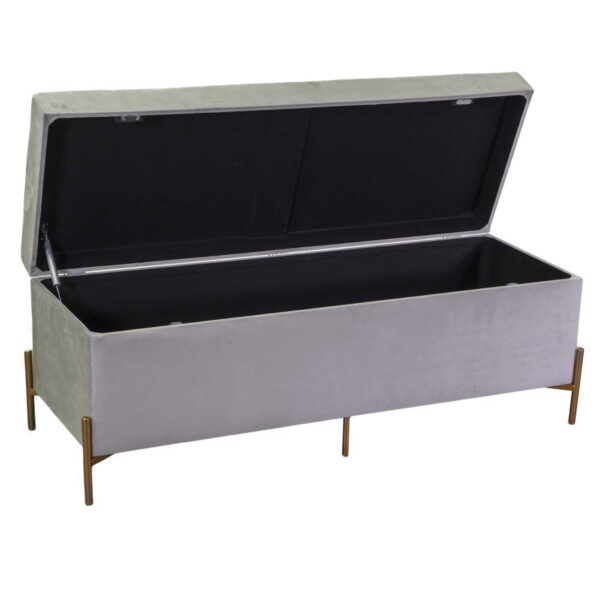 Panca contenitore velluto grigio chiarocm115x40h45