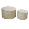 Puff contenitore velluto 1-2 crema cm ø70h42