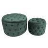 Puff contenitore velluto 1-2 verde salvia cm ø70h42