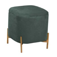 Puff contenitore velluto verde salvia con gambe cm38x38h45