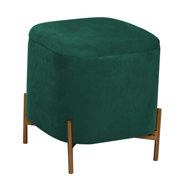 Puff contenitore velluto verde salvia con gambe cm38x38h45