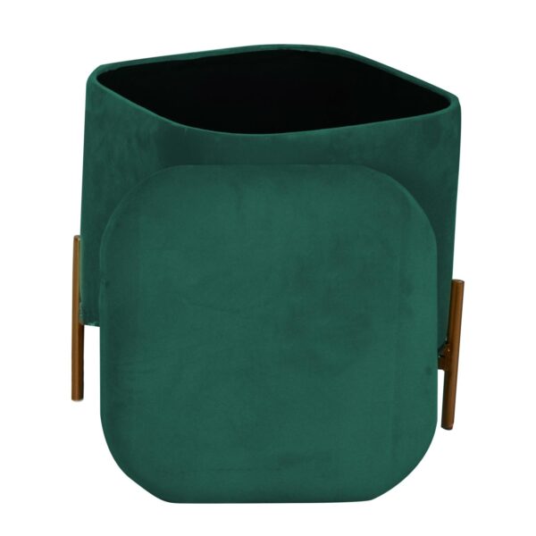 Puff contenitore velluto verde salvia con gambe cm38x38h45