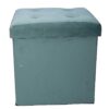 Puff velluto verde salvia quadro pieghevole cm38x38h38