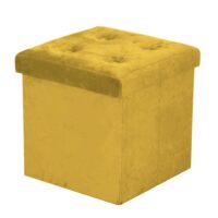 Puff velluto giallo quadro pieghevole cm38x38h38
