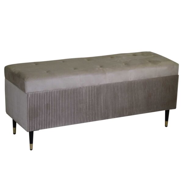 Panca contenitore velluto beige cm115x40h45