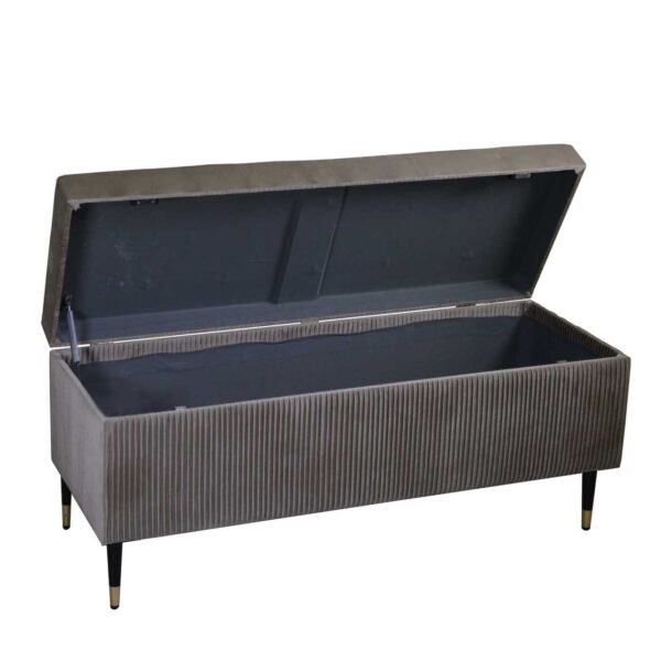 Panca contenitore velluto beige cm115x40h45