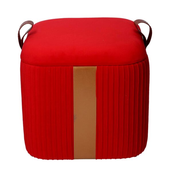 Puff contenitore velluto 1-3 rosso cm39x39h43